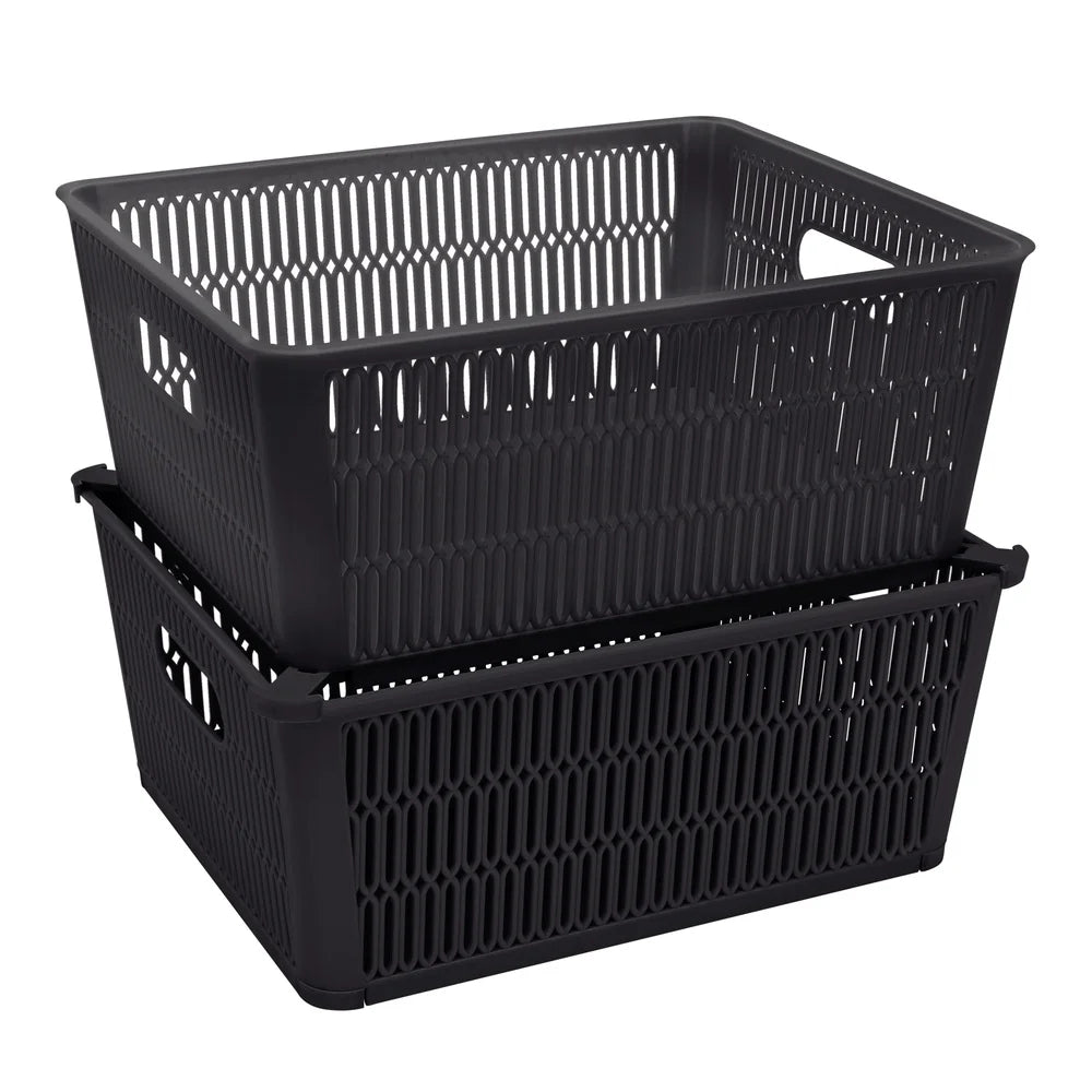 Stackable Organizing Bins with Comfort Handles – Modular Closet &amp; Pantry Storage