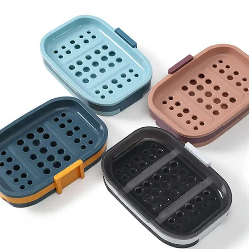 Bathroom Self-Adhesive Soap Dish Double Layer (Gray)