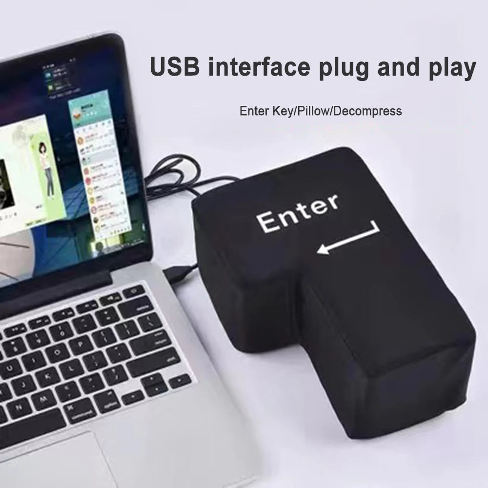 USB Enter Key Vent Pillow Soft Computer Button Return Key For Offices