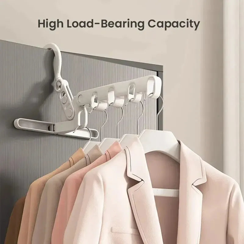 Portable Travel Hanger Folding Clothes Drying Rack 5 Holes