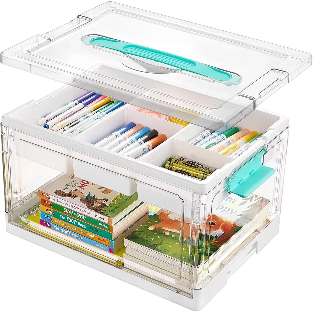 Clear Plastic 24 QT Craft Storage Box Removable Trays