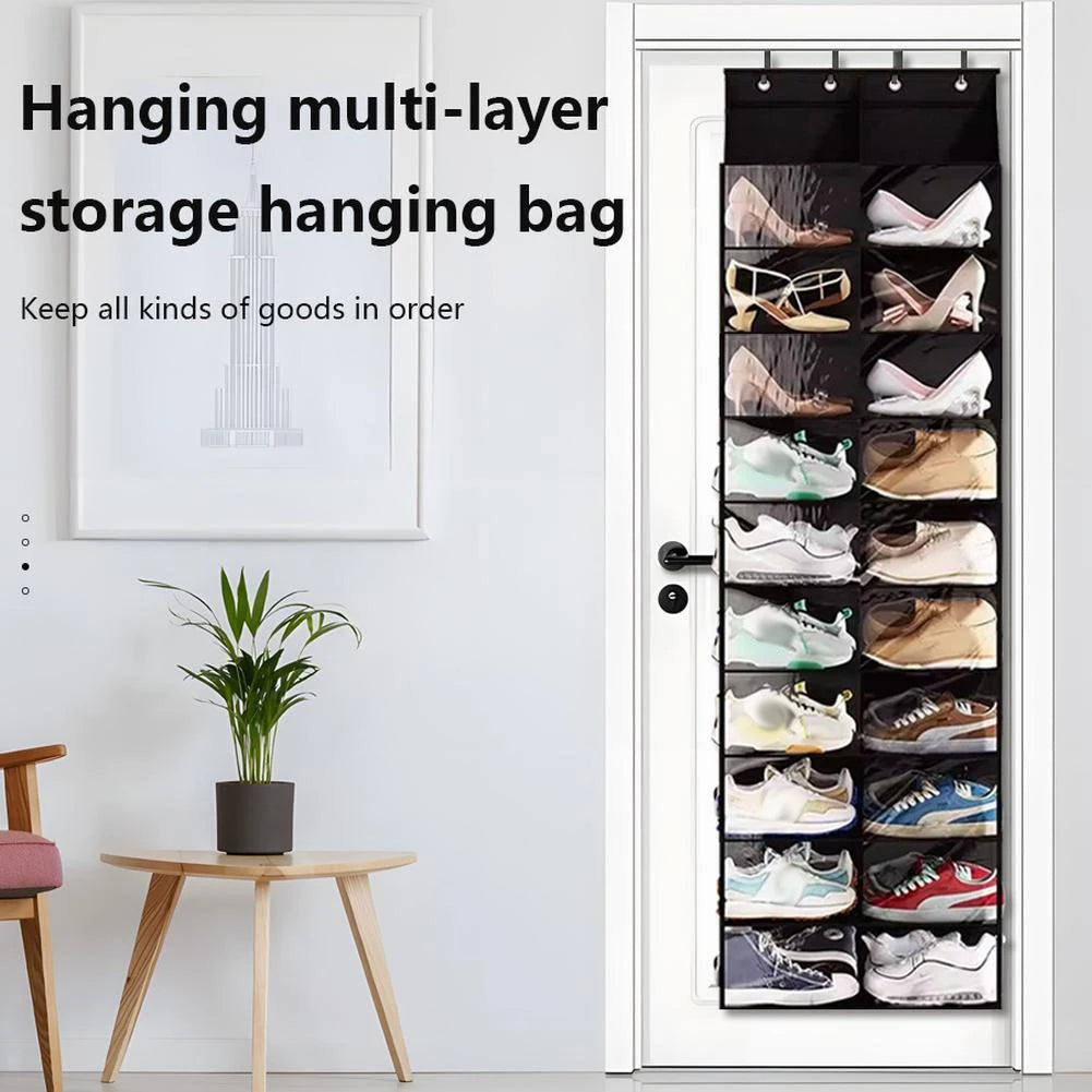 Over Door Shoe Organizer with 20 Large Pockets &amp; Hooks