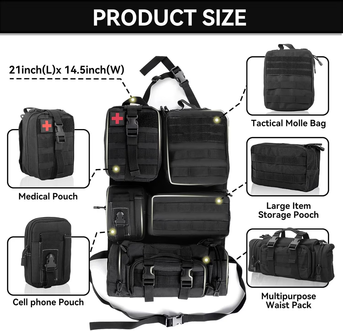 Universal Car Seat Molle Panel Tactical Organizer