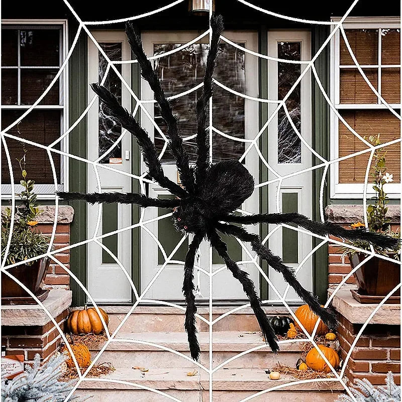 Giant Black Plush Spider 50CM 3 Pieces Halloween Party Bar Haunted House Horror Props