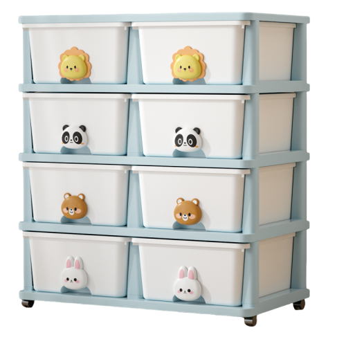 8-Drawer Storage Cart with Wheels 4-Layer Wardrobe Organizer