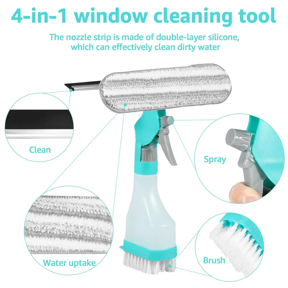 Window Squeegee Cleaning Kit Professional All-in-One Tool