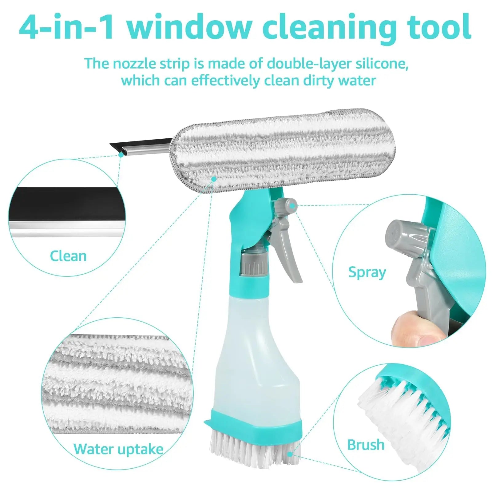 Window Squeegee Cleaning Kit Professional All-in-One Tool