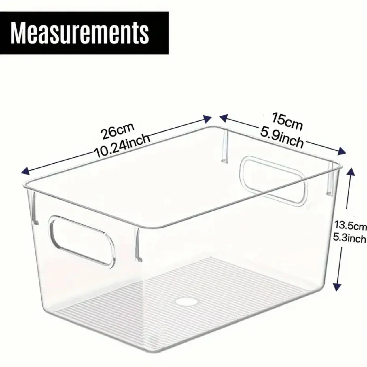 Clear Plastic Storage Bins 4-Pack for Pantry Fridge Cabinets