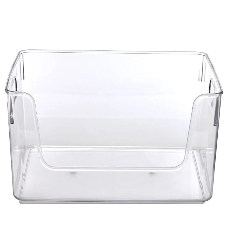3-Pack Clear Open-Front Storage Organizer Bins – Stackable Plastic Shelf &amp; Countertop Organizers
