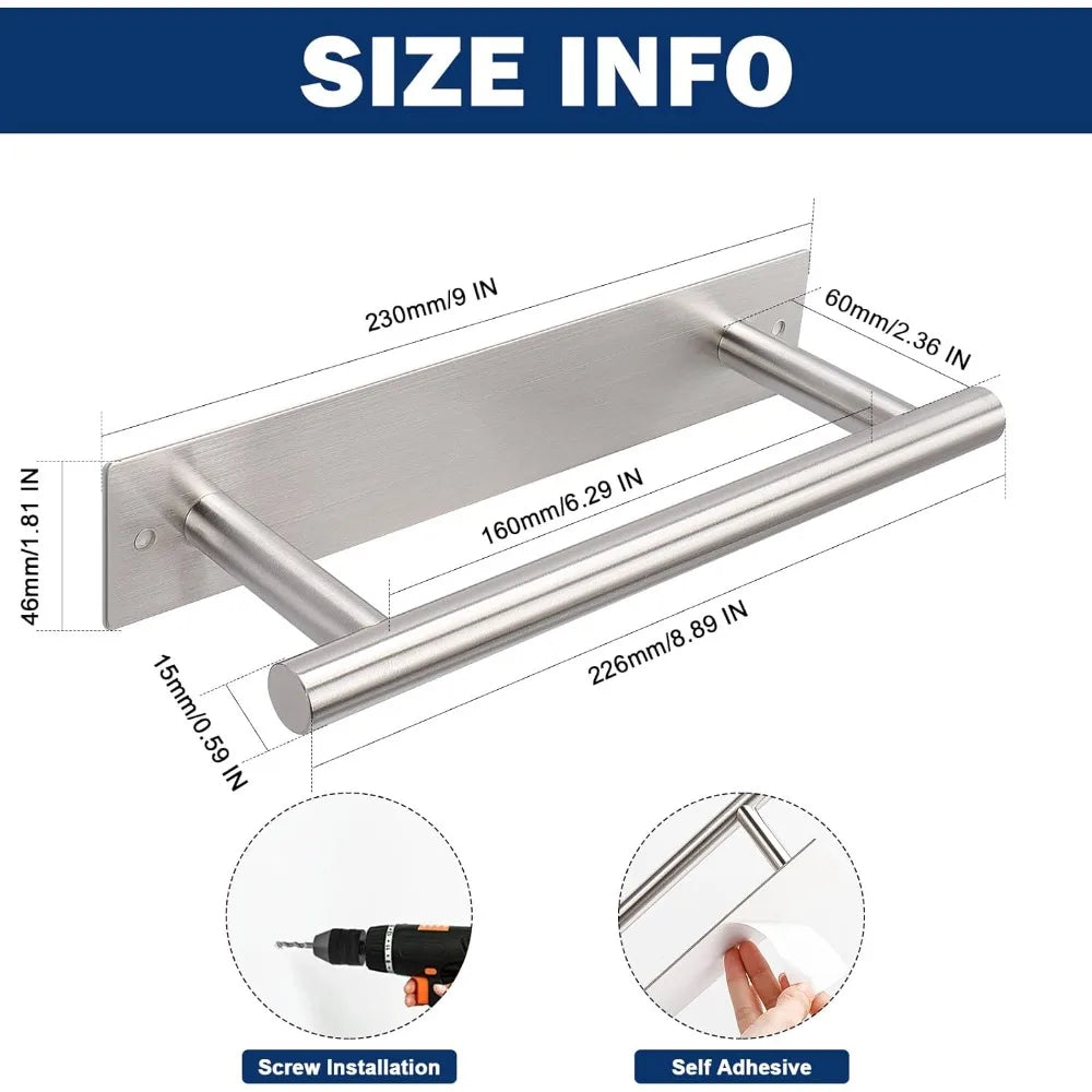 Modern Self-Adhesive Towel Holder (9-Inch)