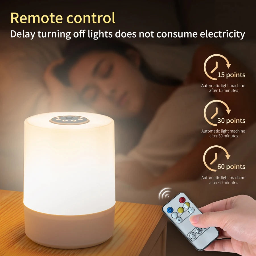 Touch Night Lamp USB LED Lamp with Remote Control Switch Rechargeable