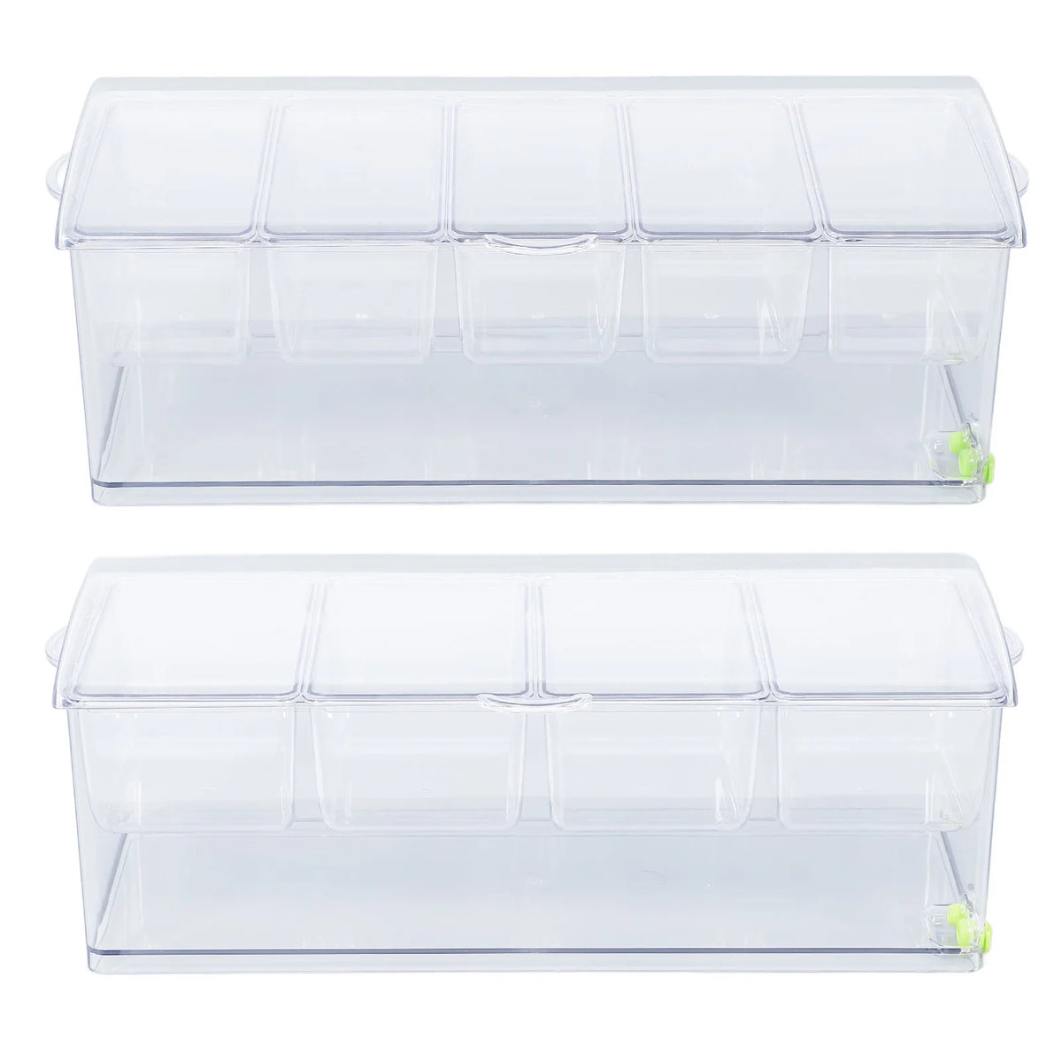 Clear Glass Pantry Spice Organization Jars 5-Compartment with Lids