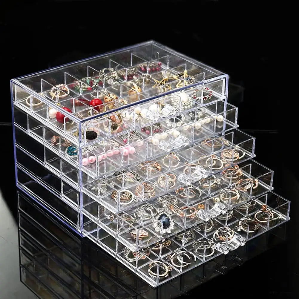 Acrylic Earring Storage Box Organizer with Drawers