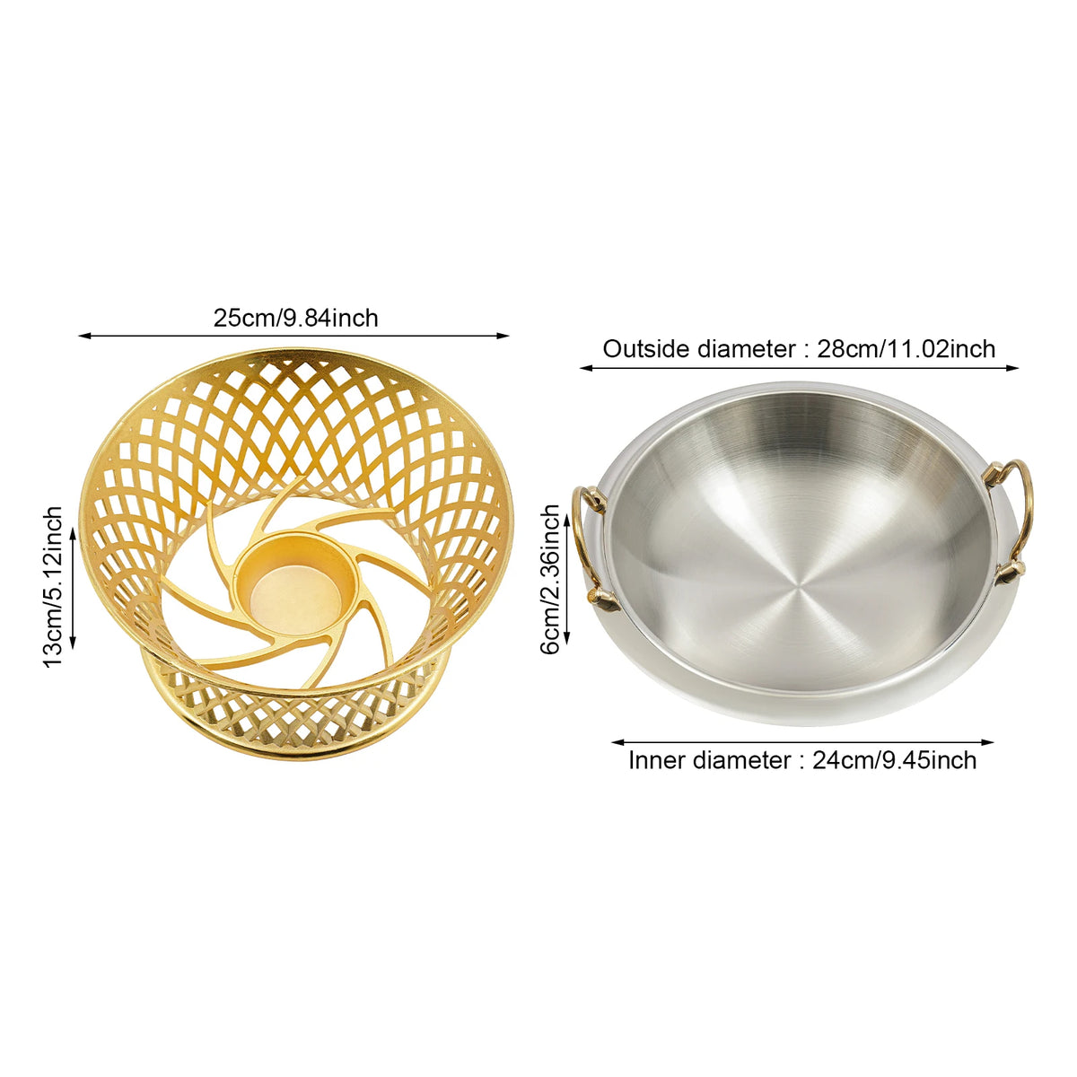 Round Buffet Chafing Dish with Lid for Weddings Parties Kitchen BBQ