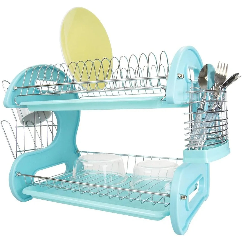 2-Tier Dish Drying Rack for Kitchen Counter