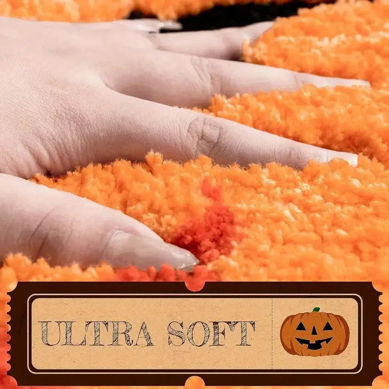 Non-Slip Pumpkin Bath Rug for Halloween Decor
