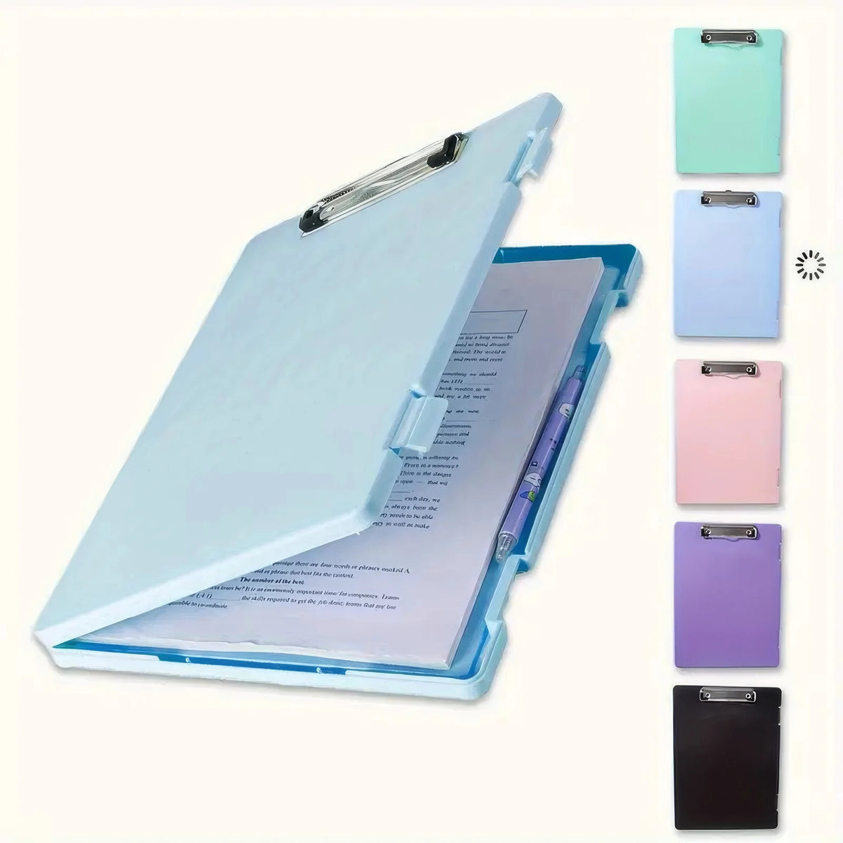 Folder Storage Box Hard Shell Design Desktop Organizer (Blue)