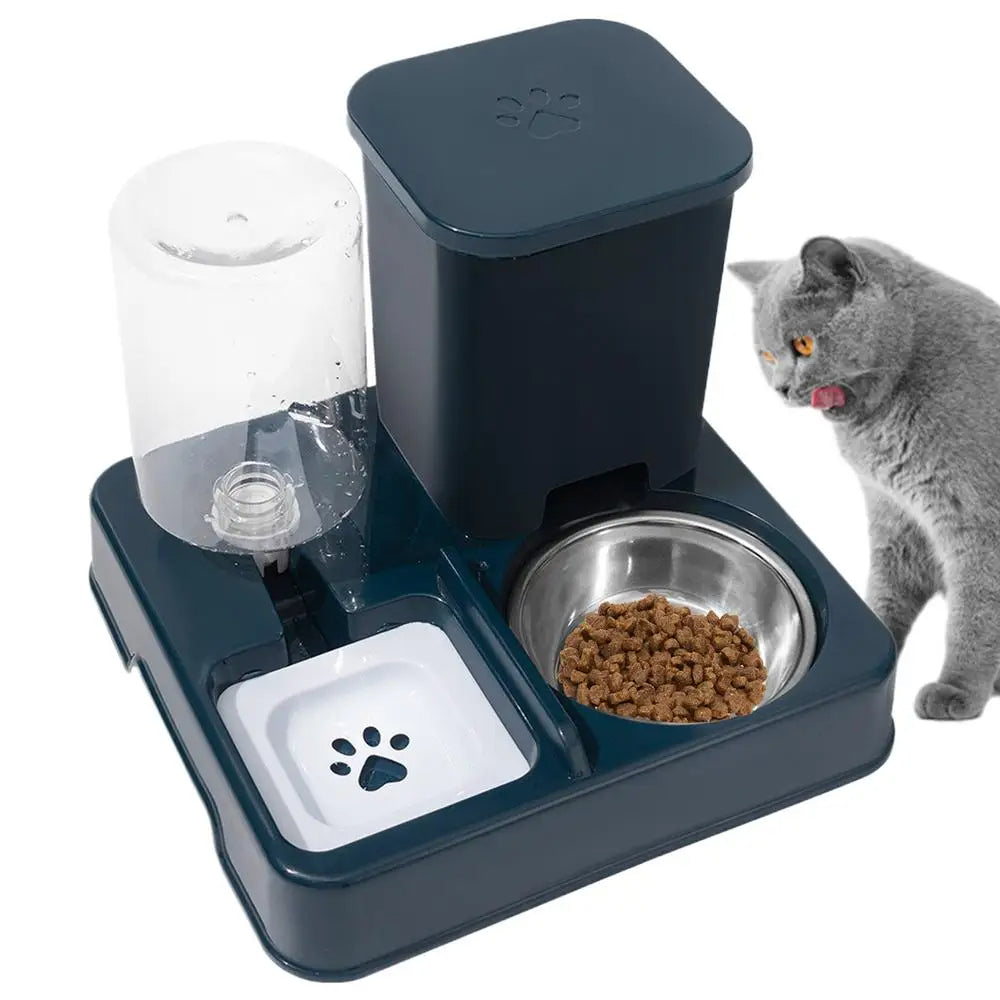 2-in-1 Automatic Cat Feeder & Water Dispenser Set