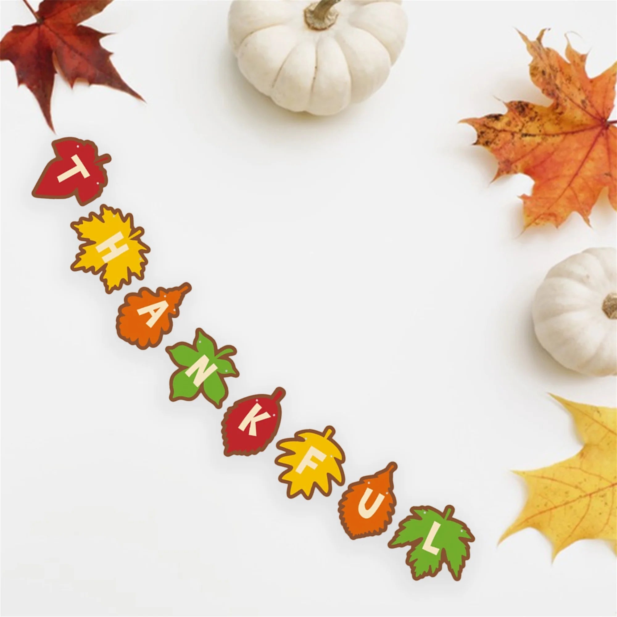 Thanksgiving Party Decoration Banner Maple Leaf Festive Fall Decor
