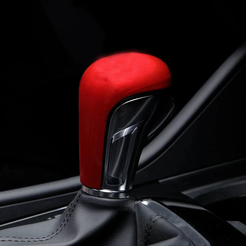 Car Gear Head Shift Knob Handle Cover Trim Sticker for Mazda 2 3 6 BM (Red)