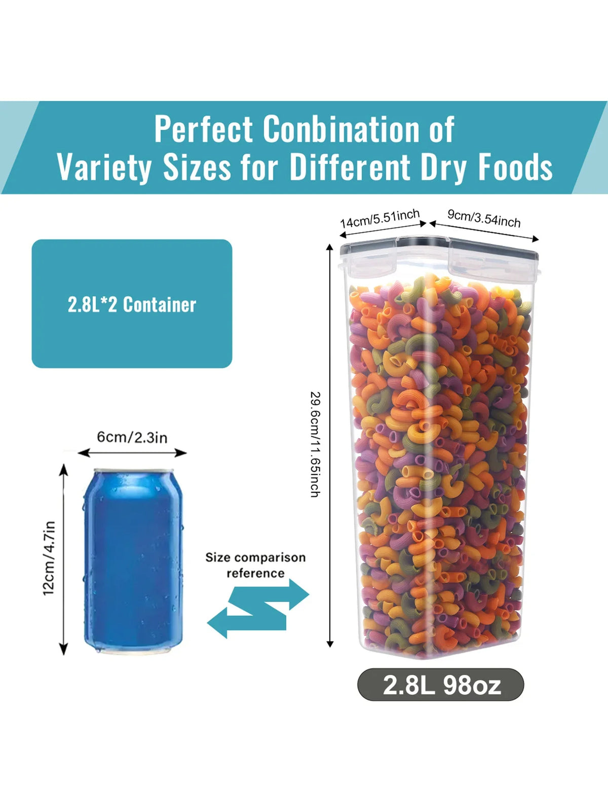 Airtight Food Storage Containers 2-Pack for Pantry