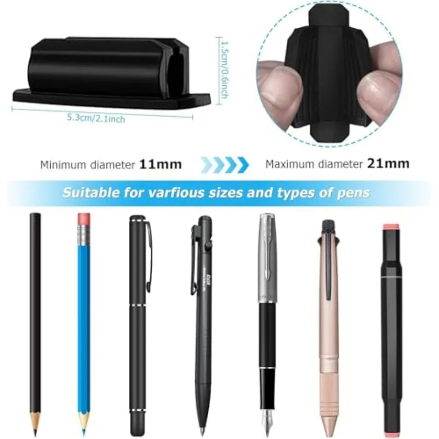 10-Pack Adhesive Silicone Stick Pencil Holder Organizer