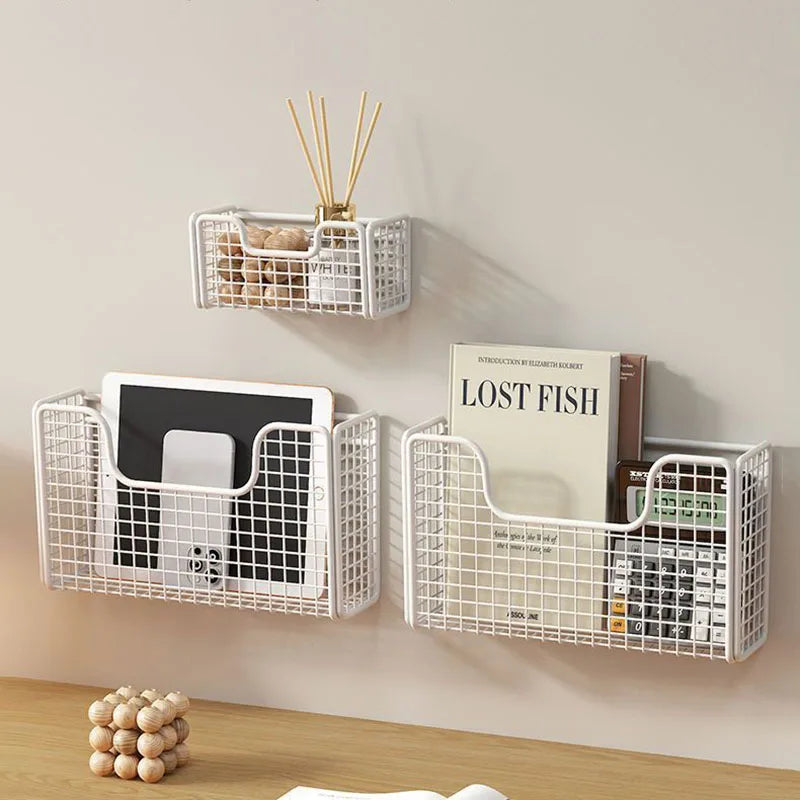 Iron Rack Organizer Kitchen Cabinet Door Storage Box (Black)