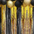 Black Gold Tinsel Fringe Foil Curtain for Birthday Party Decorations Backdrop