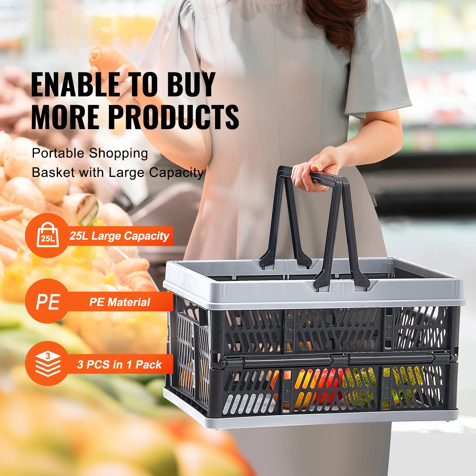 Hanging Closet Organizer – Foldable Polyester Storage Bag (Gray)