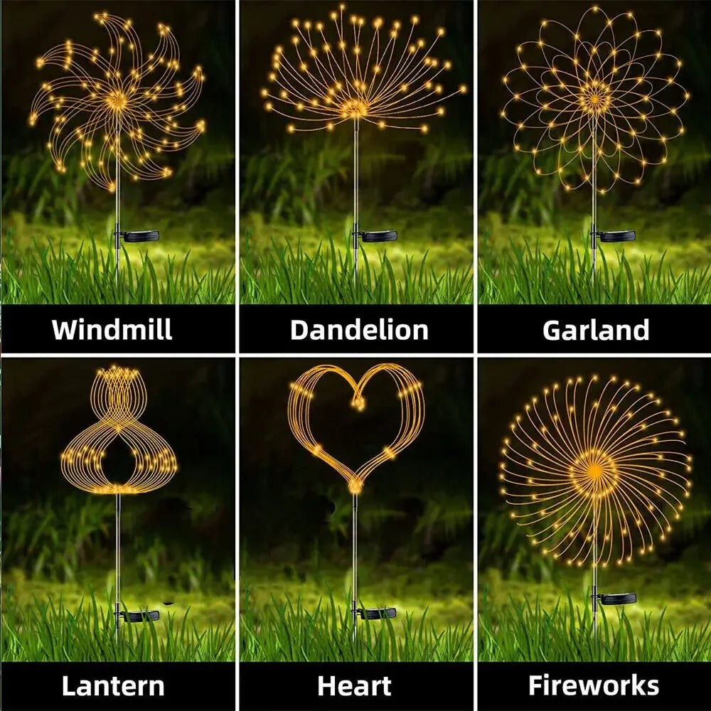 LED Solar Firework Lights Garden Decoration Fairy Lights (Colorful)