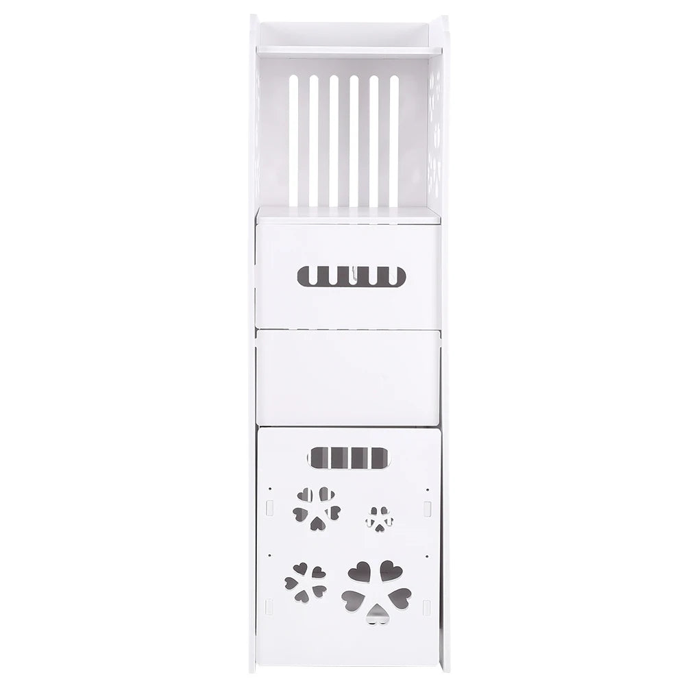 Wood Plastic Board 3 Tier Bathroom Shelf Cabinet