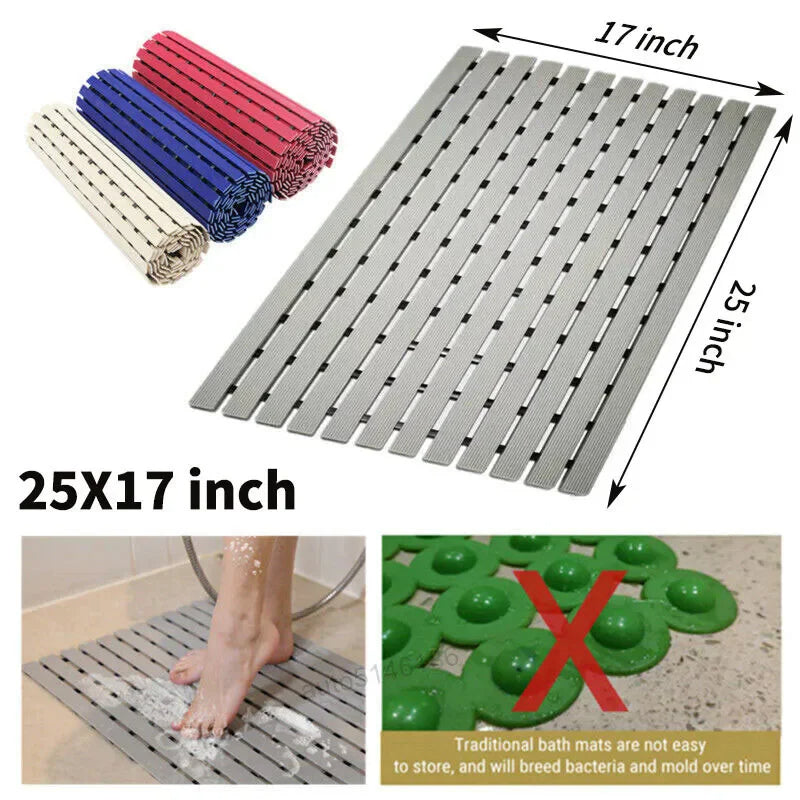 Shower Bath Mat Non-Slip PVC for Tub and Shower