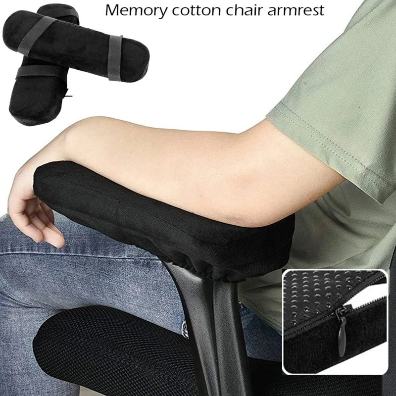 Home Office Chair Armrest 1 Piece Cushion Pad (Black)