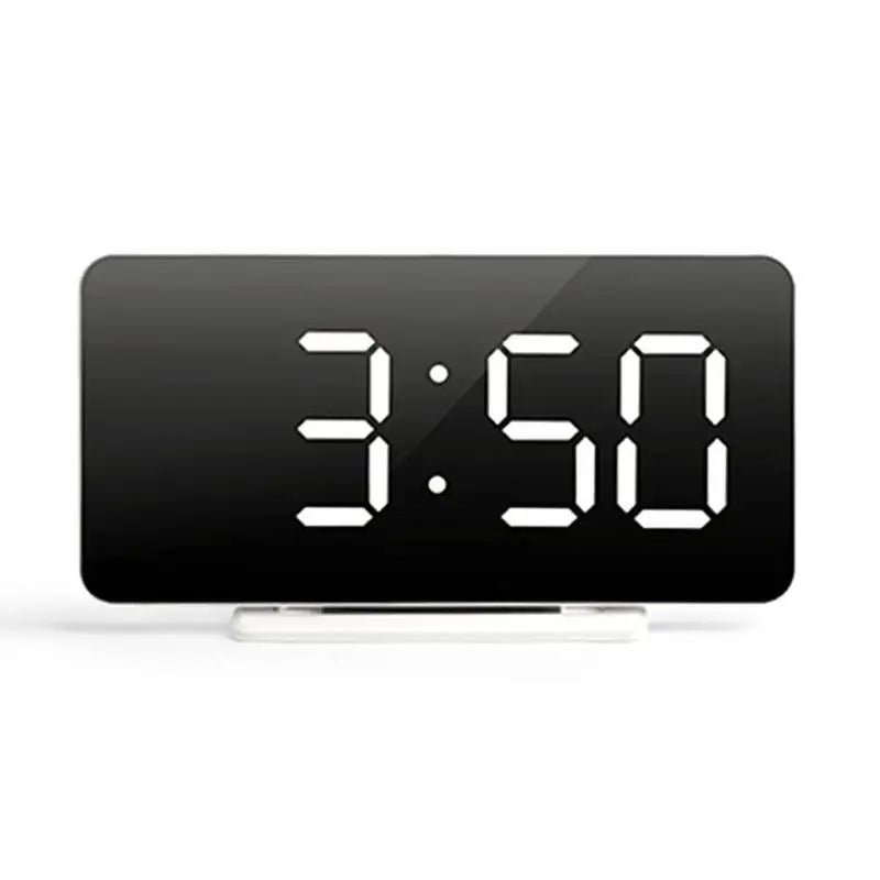 Multifunctional Car LED Mirror Clock Digital Display (White)