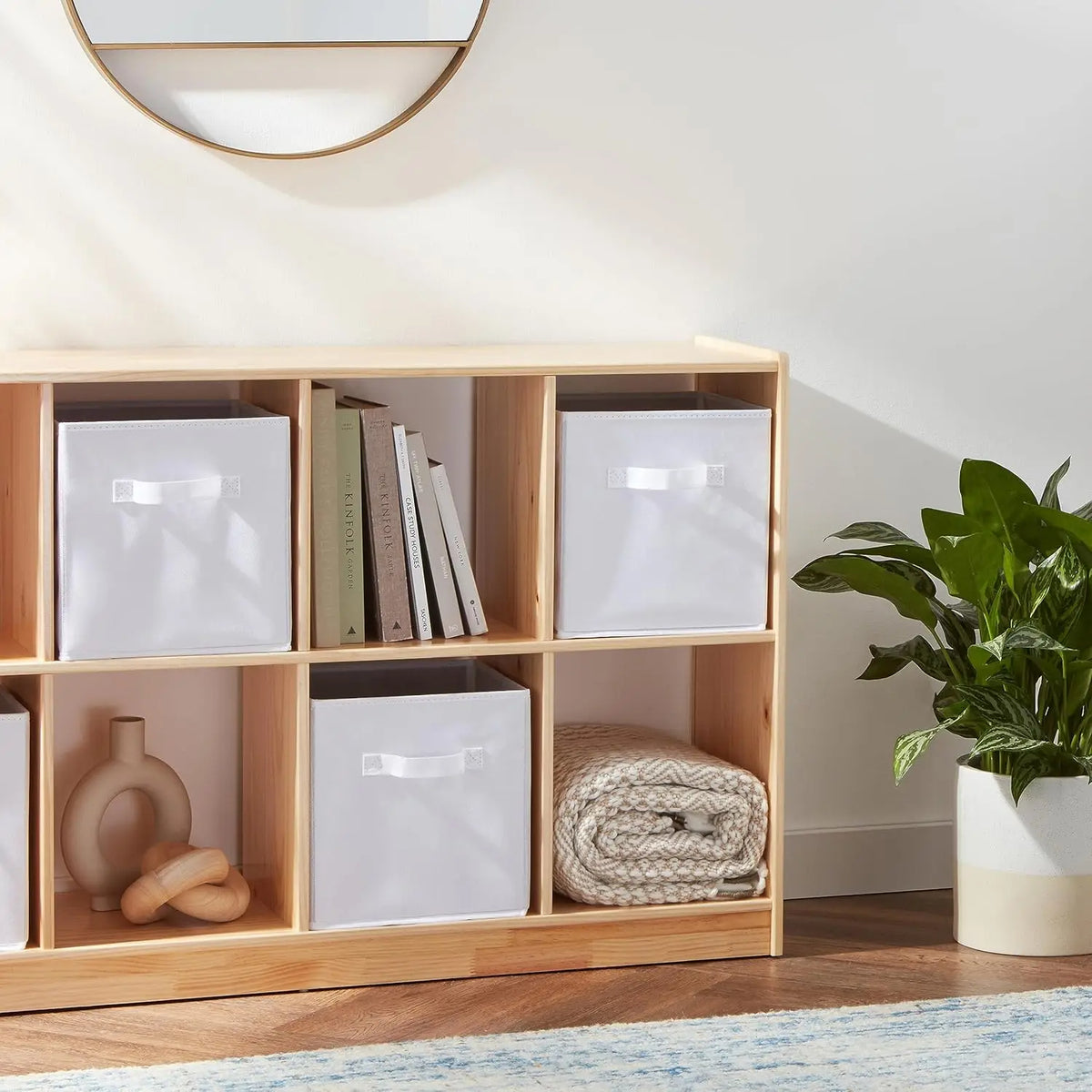 Collapsible Storage Boxes 6-Pack with Handles (White)