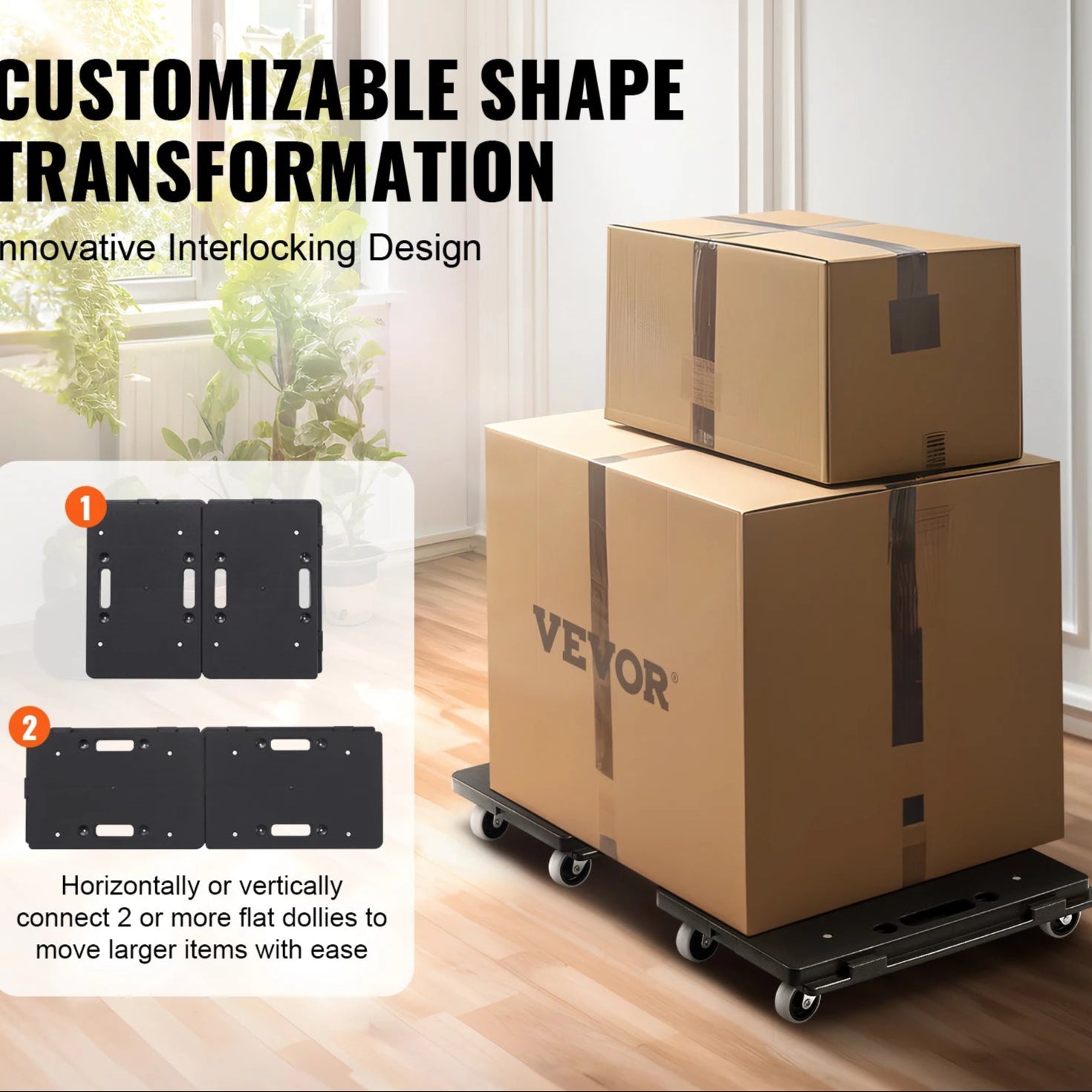 Furniture Mover Dolly 500 lb Capacity Pallet Trolley 2-Pack