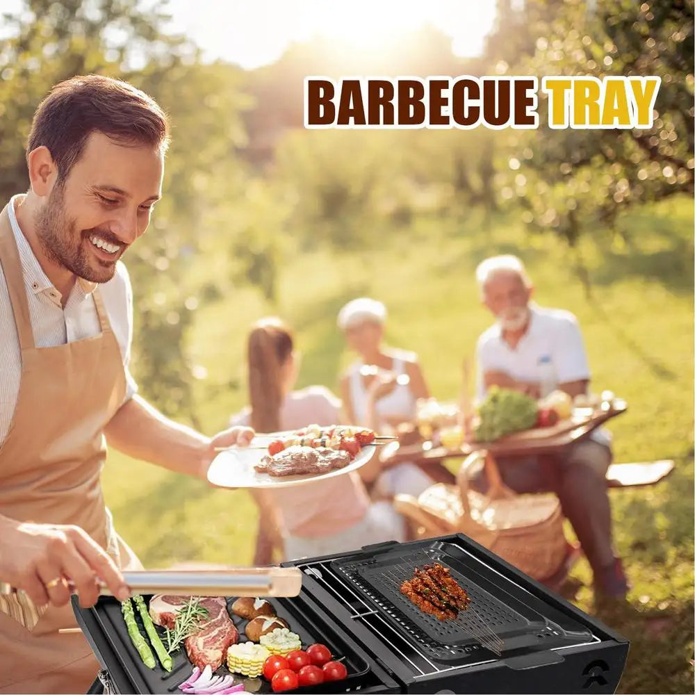 Indoor Outdoor BBQ Grill Pan Nonstick Double-Size