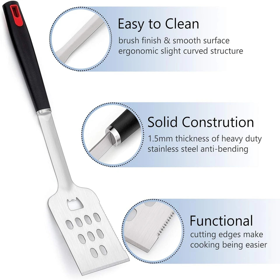 Premium Stainless Steel BBQ Tool Set 7-Piece for Men