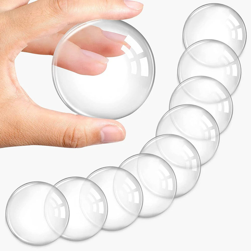 Round Transparent Silicone Door Stopper 6 Pieces Wall Protector