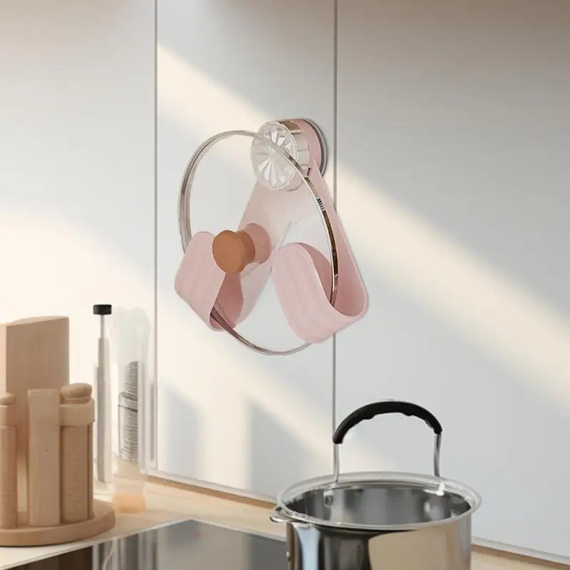 Adjustable Rotatable Suction Cup Pot Lid Rack
