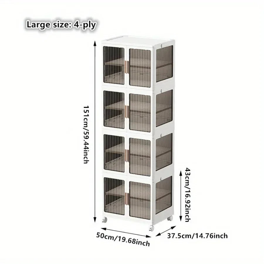 Portable Shoe Storage Cabinet XL with Magnetic Clear Doors