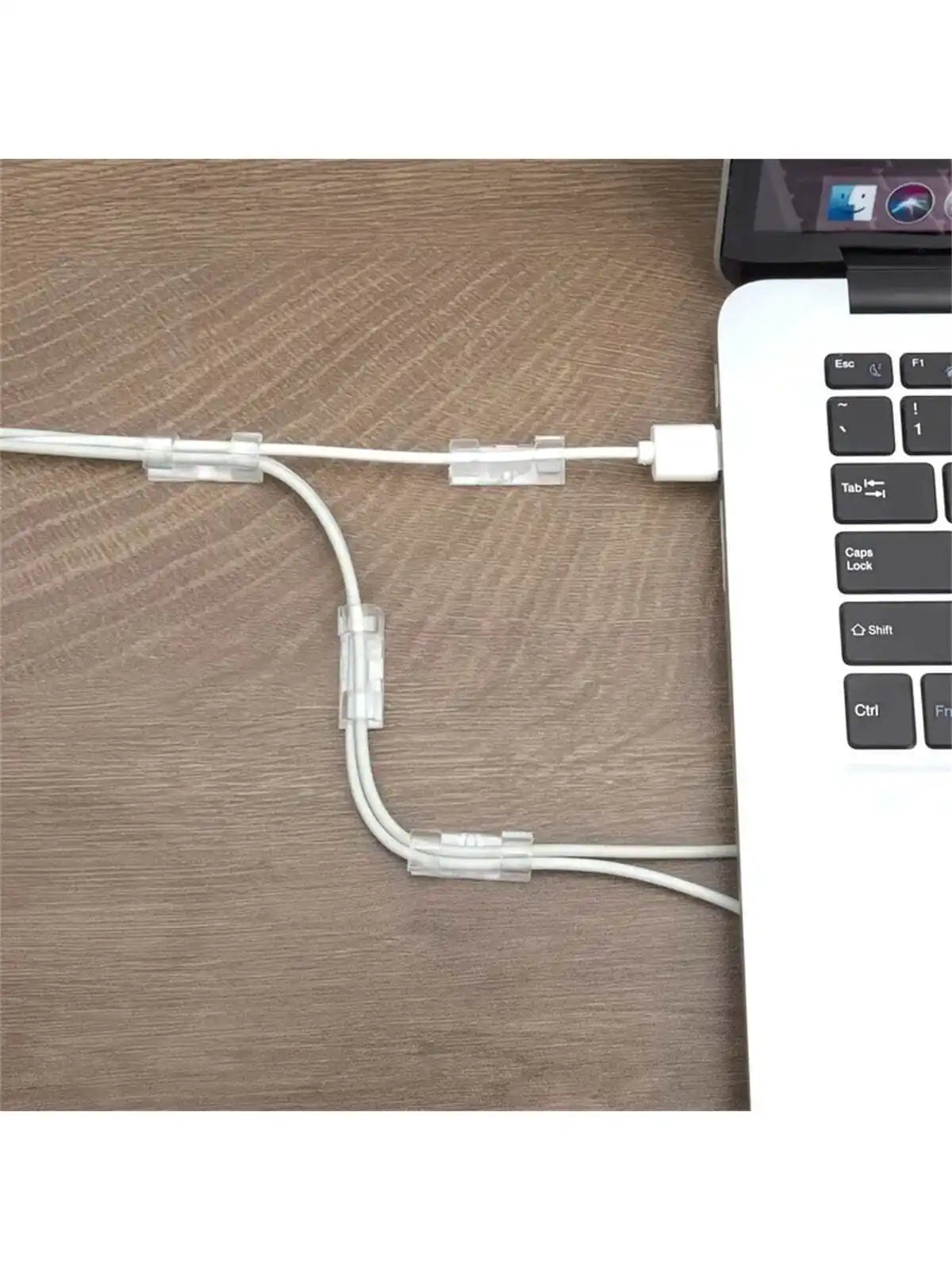 Cable Organizers Self-Adhesive Sticky Wire Clips and Cord Holders for Desktop (20pcs)