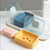 Portable Travel Soap Dish Bathroom Soap Box with Lid (Blue)