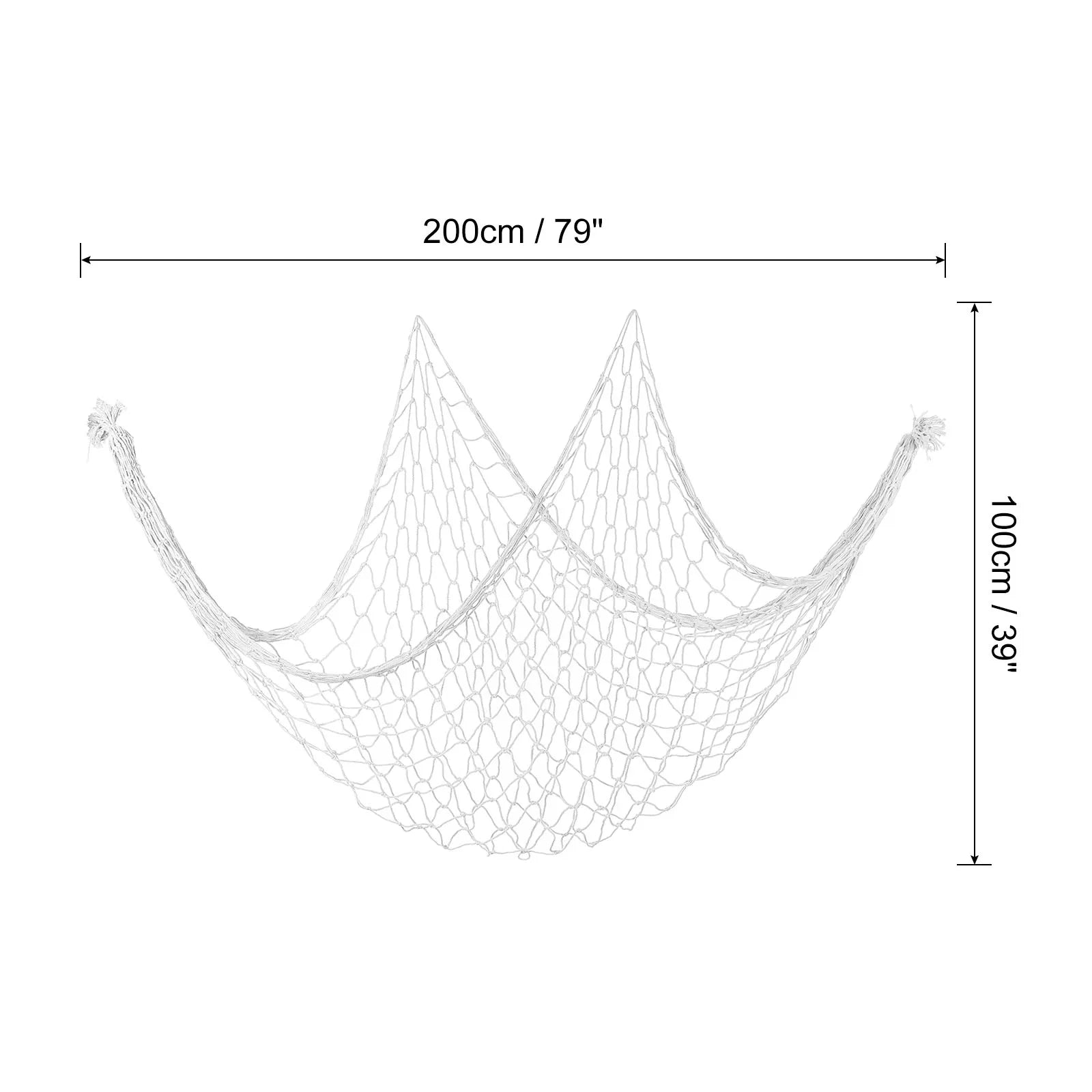 Mediterranean Style Decorative Fishing Nets, 2-Pack (Creamy White)