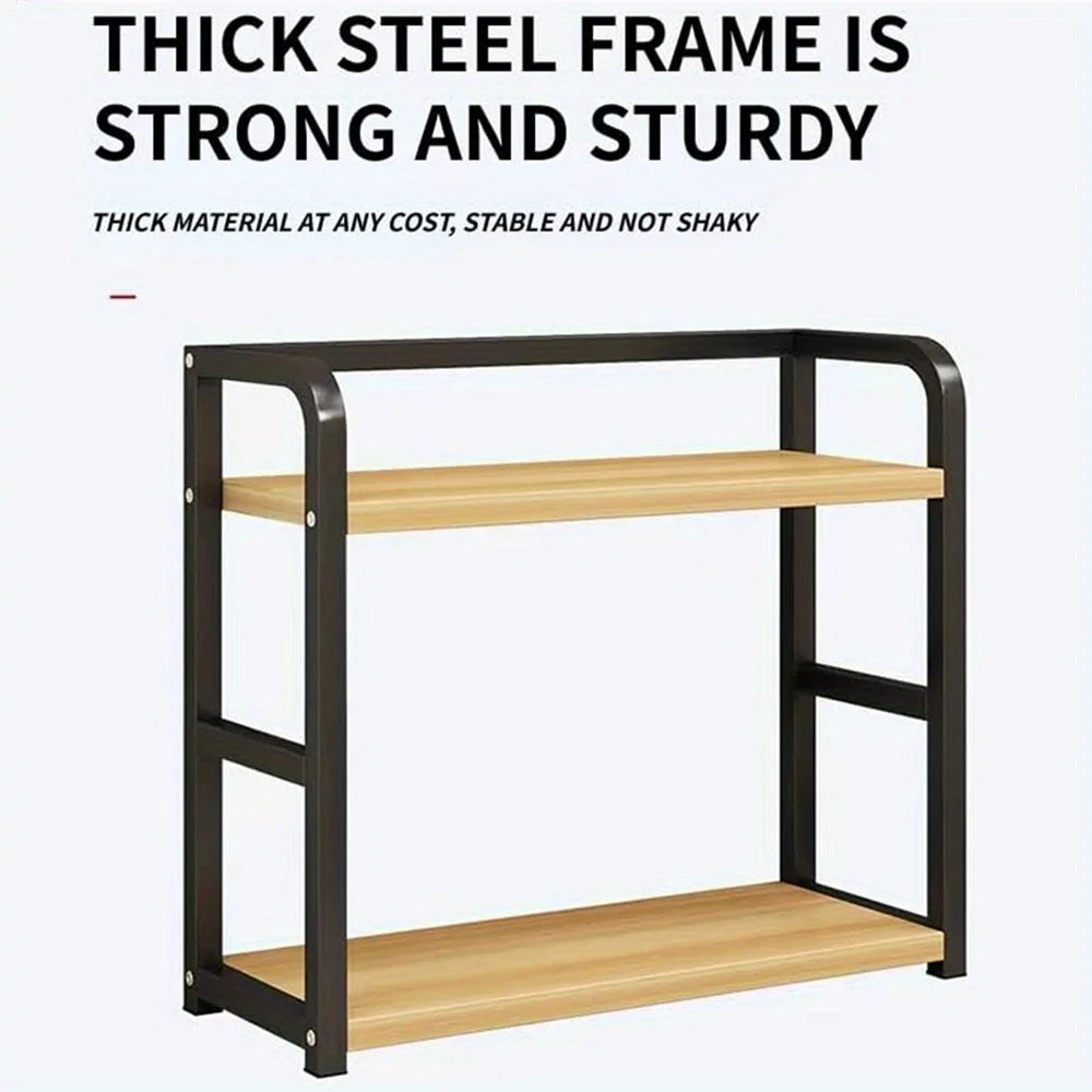 2-Tier Freestanding Spice Rack for Kitchen Bathroom Storage