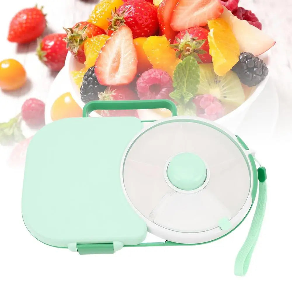 Portable Snack Rotating Lunchbox with 5 Compartments (Green)