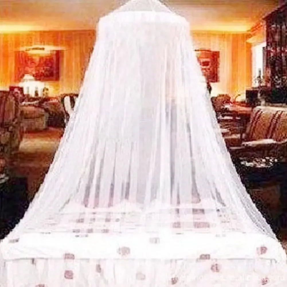 Princess Lace Mosquito Net for Bed – High-Density Encryption Dome Canopy (White)