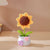 Sunflower Crochet Flowers Hand-Knitted Flower Potted Finished (Yellow)