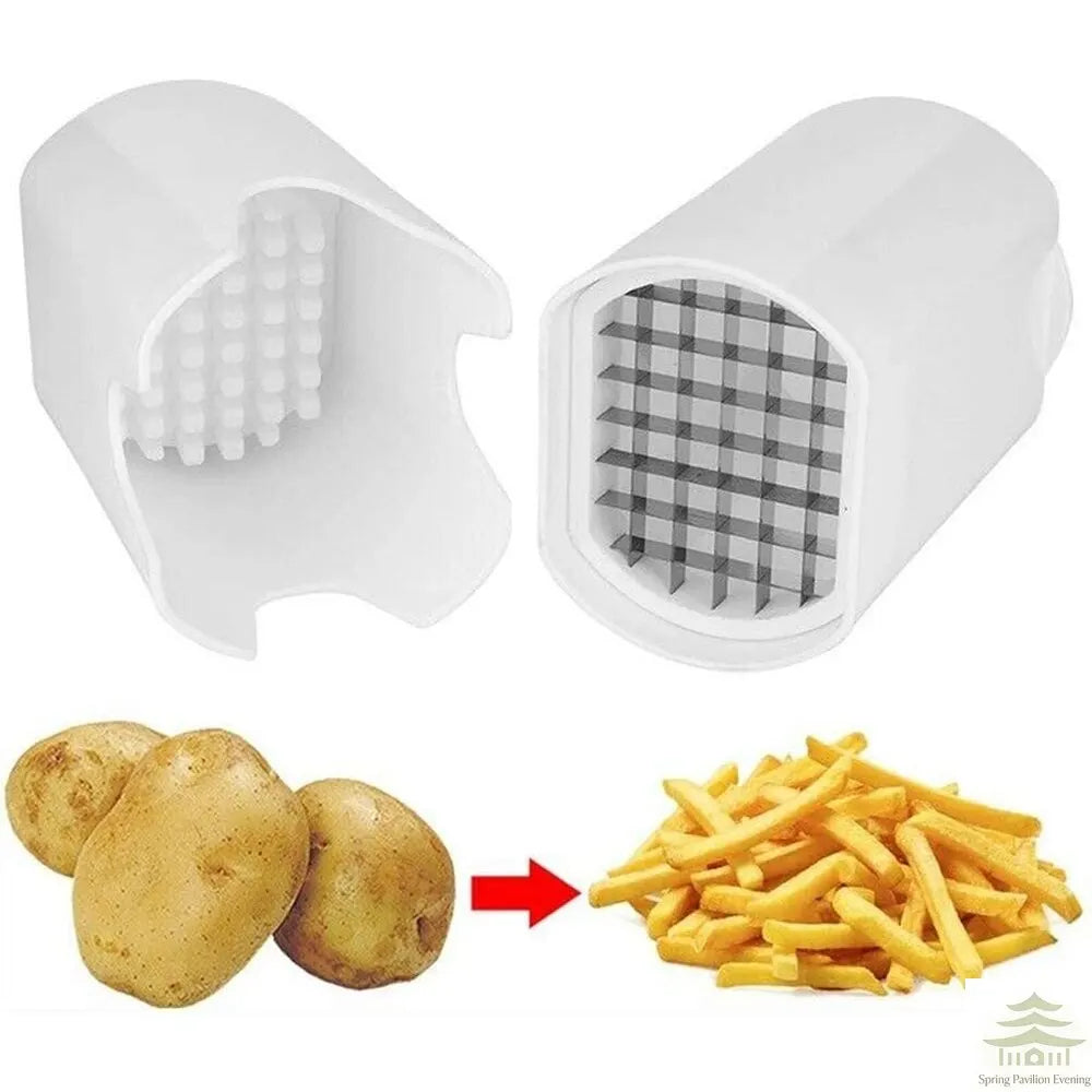 French Fry Cutter, Potato Slicer &amp; Vegetable Cutter, Rapid Food Chopper and Dicer Tool for Homemade Fries, Potatoes &amp; Vegetables, Kitchen Gadget