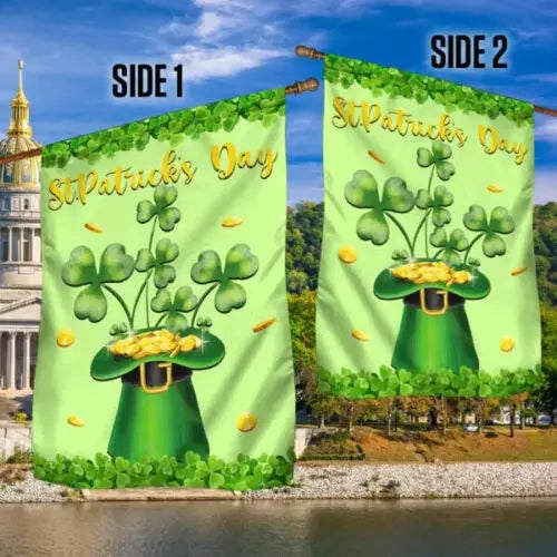 Happy St Patricks Day Double Sided Garden Flag (28x40inch)